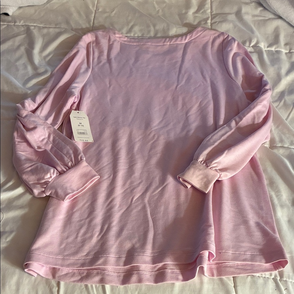 NWT Time and Tru Pink Long Sleeve Women's Top with Cutouts Size Medium - Picture 5 of 6